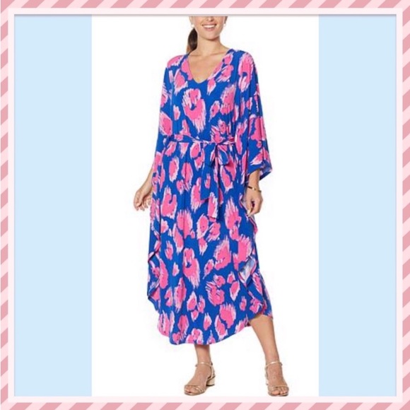 Iman belted batwing caftan dress. Size M. - Picture 1 of 6